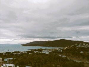 Sleeping with the Fishes, no cement shoes required: An aerial image of Airlie Beach, Queensland Australia.
