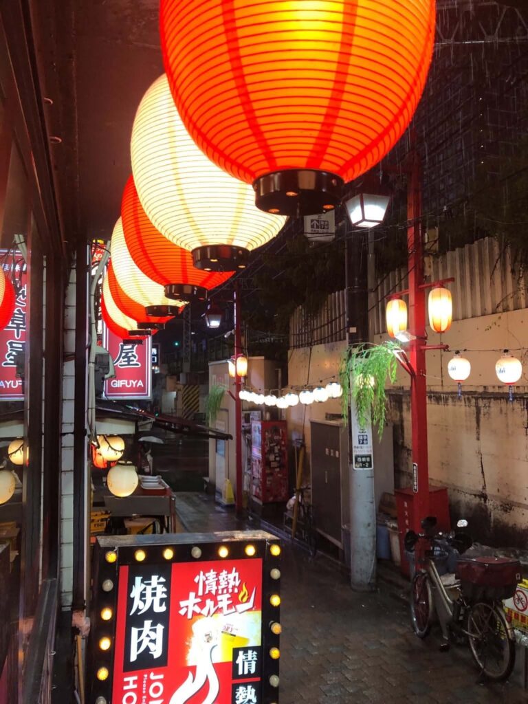 Local Secrets Edition 4: The Penthouse In The Sky. Image of one of Shinjuku restaurant alleyways lit with lanterns at night.